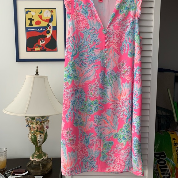 Lilly Pulitzer Dresses & Skirts - Lilly Pulitzer Pink and Blue Floral Dress